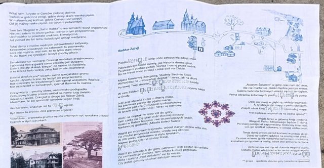 Karta z opisami punktów na trasie questu.